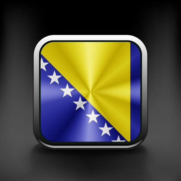 Bosnia-Erzegovina icona bandiera nazionale icona di viaggio paese simbolo pulsante — Vettoriale Stock