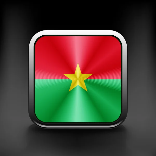 Burkina Faso icône drapeau national icône de voyage symbole du pays bouton — Image vectorielle