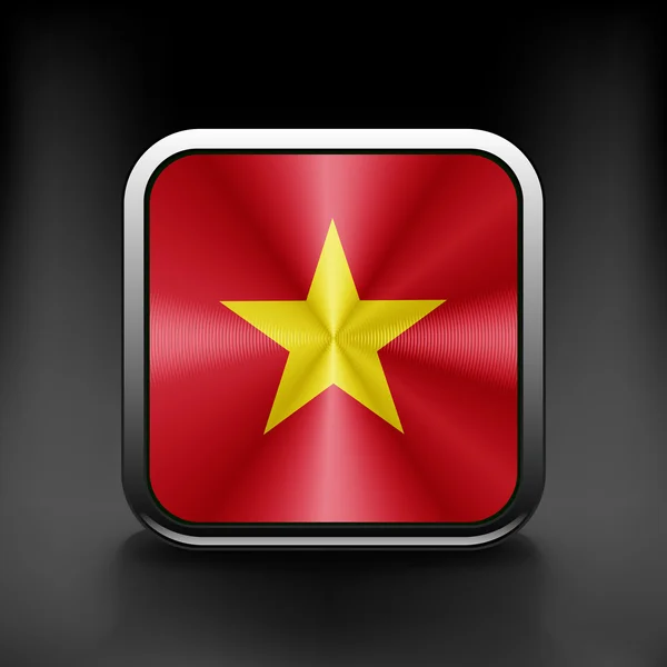 Viêt Nam icône drapeau national icône de voyage pays symbole bouton — Image vectorielle