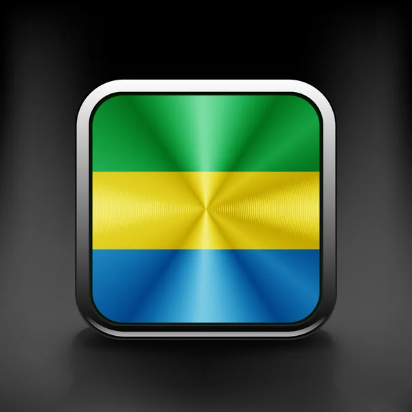 Gabon icona bandiera nazionale icona di viaggio paese simbolo pulsante — Vettoriale Stock