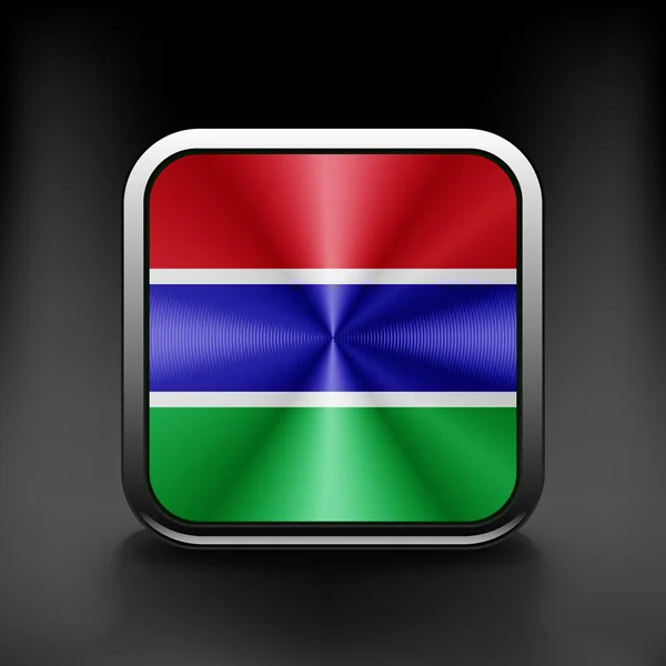 Gambia ikonę krajowych podróży flaga ikona przycisk symbol kraju — Wektor stockowy