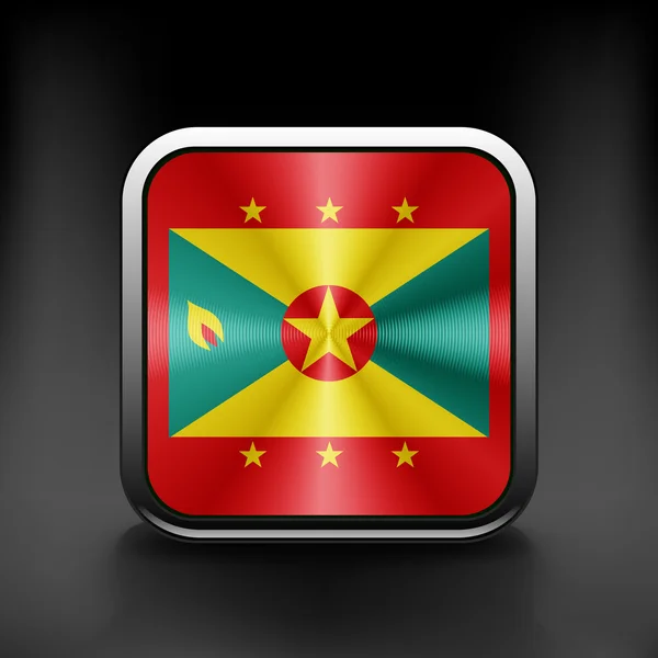 Grenada kutsal kişilerin resmi bayrak Ulusal seyahat etmek simge ülke sembolü düğme — Stok Vektör