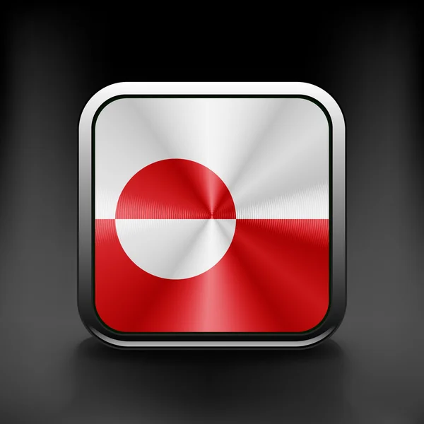 Grönland kutsal kişilerin resmi bayrak Ulusal seyahat etmek simge ülke sembolü düğme — Stok Vektör