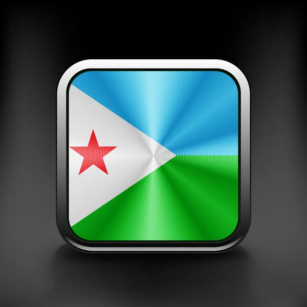 Djibouti ikon flag nationale rejse ikon land symbol knap – Stock-vektor