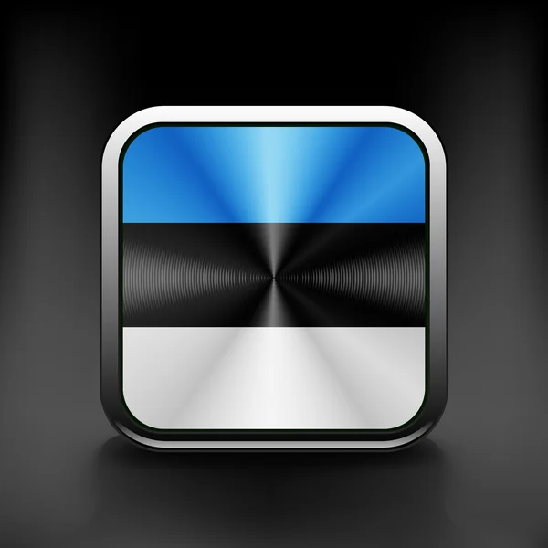 Estónia ícone bandeira nacional de viagem ícone país símbolo botão — Vetor de Stock