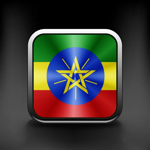 Etiopia ikonę krajowych podróży flaga ikona przycisk symbol kraju — Wektor stockowy