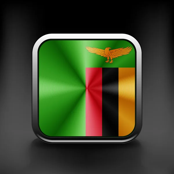 Zambiya kutsal kişilerin resmi bayrak Ulusal seyahat etmek simge ülke sembolü düğme — Stok Vektör