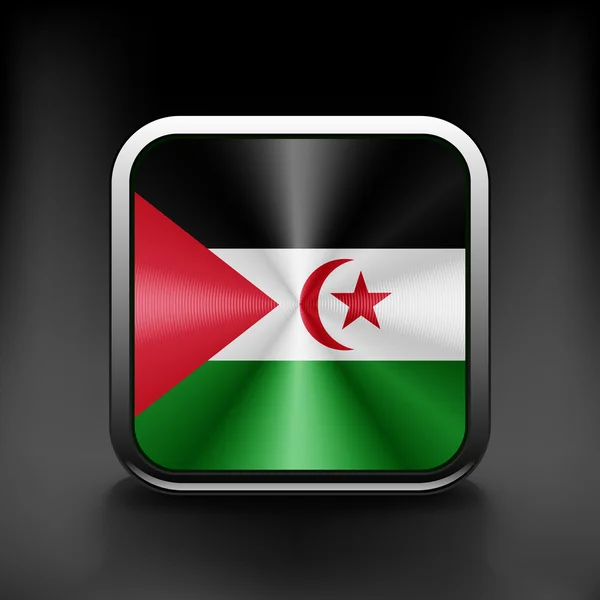 Western Sahara icon flag national travel icon country symbol button — Stock Vector