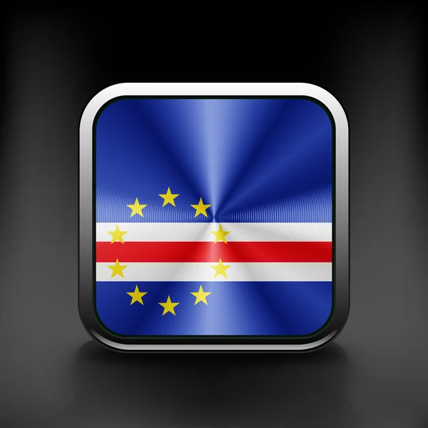 Capo Verde icona bandiera nazionale icona di viaggio paese simbolo pulsante — Vettoriale Stock