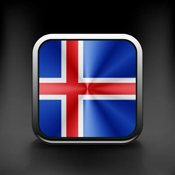 Island ikonen flagga nationella resor ikonen land symbol-knappen — Stock vektor