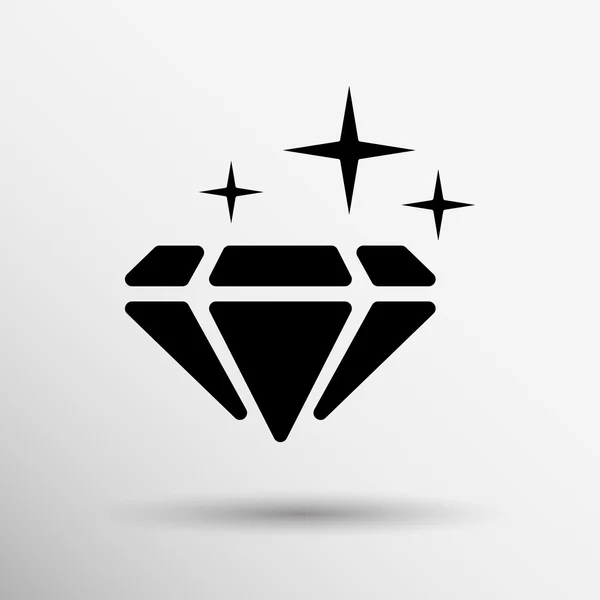 Illustration eines blauen Diamanten Ikone glitzert Ikone Stein. — Stockvektor