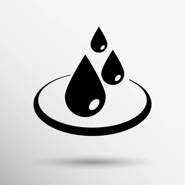 Gota de agua lluvia vector gotita icono fluido diseño limpio — Vector de stock