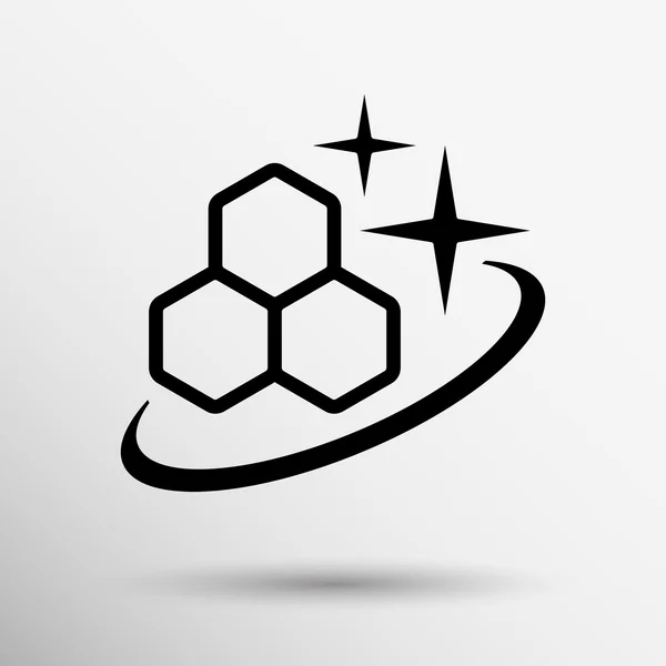 Molecule Icon isolated glossy illustration shiny atom — Stock Vector