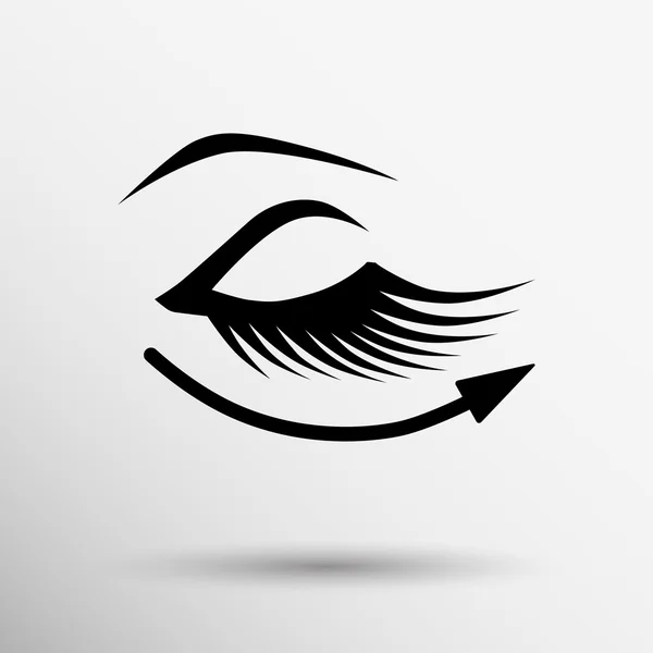 Wimpern Augensymbol Clip isoliert menschlichen weichen geheimnisvoll — Stockvektor