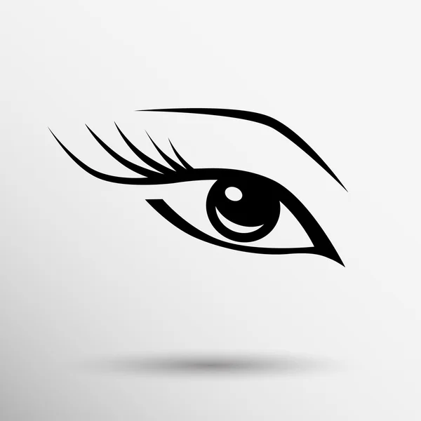 Vector blauw oog met lange wimpers vrouw make-up schoonheid symbool — Stockvector