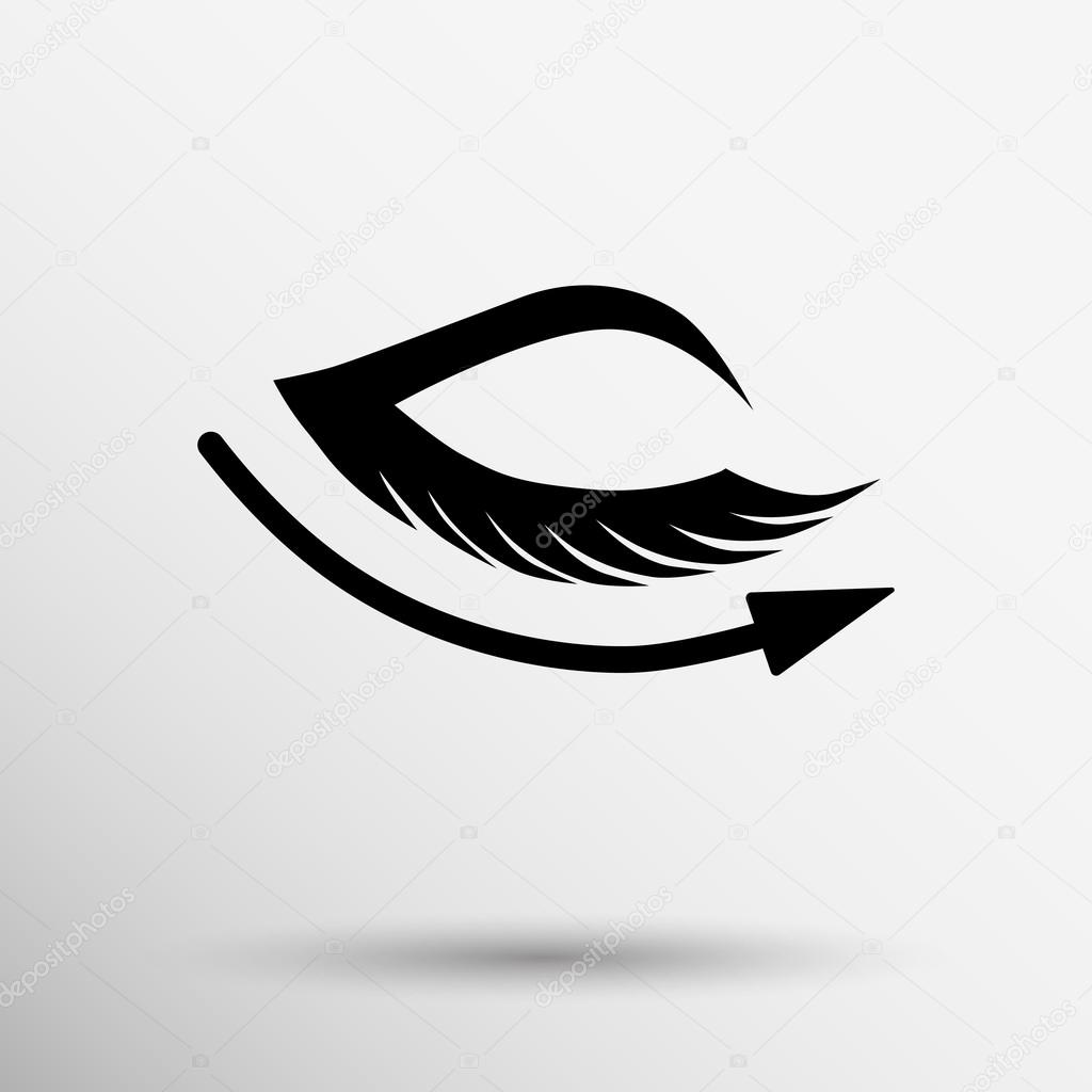 vector eye with lashes long eyelashes icon