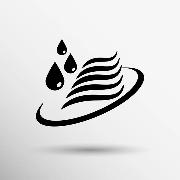 Symbole abstrait d'une icône de l'eau signe vecteur d'onde de chute — Image vectorielle
