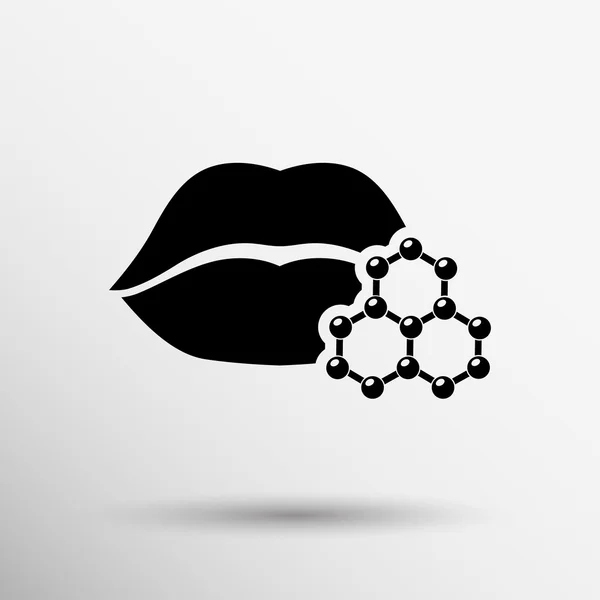 Ilustración vectorial de labios sobre fondo blanco — Archivo Imágenes Vectoriales