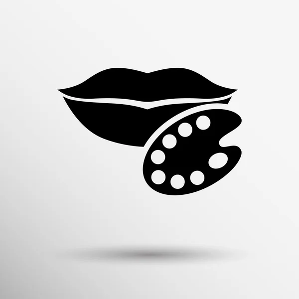 Kuss Lippen Vektor Lippenstift Ikone Leidenschaft Symbol Menschen weiblich — Stockvektor