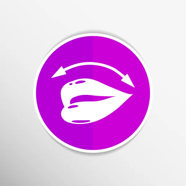 Lippen-Symbol isoliert auf weißem Hintergrund. Vektorillustration — Stockvektor