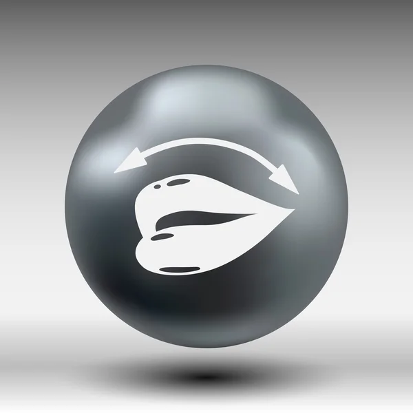 Ícone de lábios isolado no fundo branco. Ilustração VECTOR — Vetor de Stock