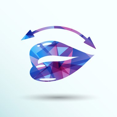 Beyaz arka plan üzerinde izole dudak simgesi. Vektör çizim