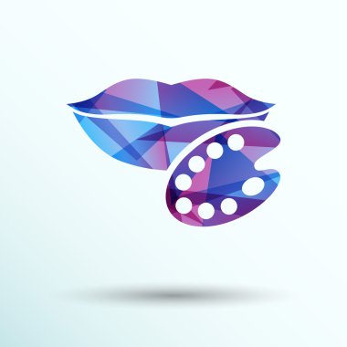 Öpücük dudakları ruj ikonu tutku sembolü kadın. 