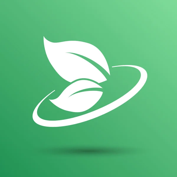 Feuille icône vert symbole nature vecteur frais signe élément — Image vectorielle