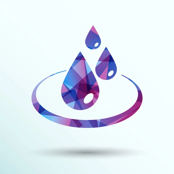 Goutte d'eau pluie vecteur gouttelette icône fluide conception propre — Image vectorielle