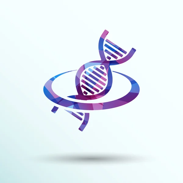 Vettore DNA icona filamento di vita simbolo curva grafica genetica — Vettoriale Stock