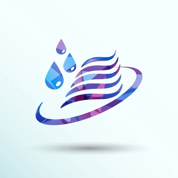 Abstracte symbool van een water-pictogram drop Golf vector teken — Stockvector