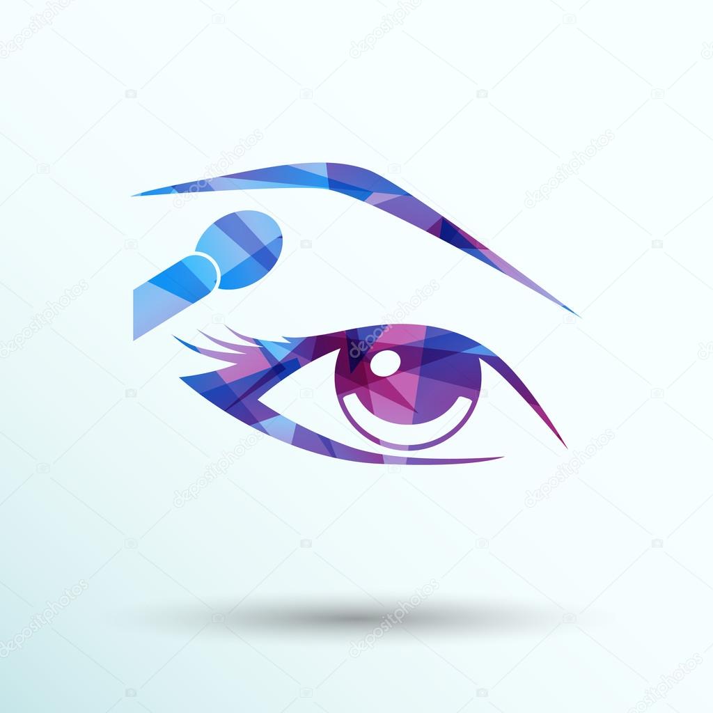 vector illustrations with beautiful female eyes with different makeup