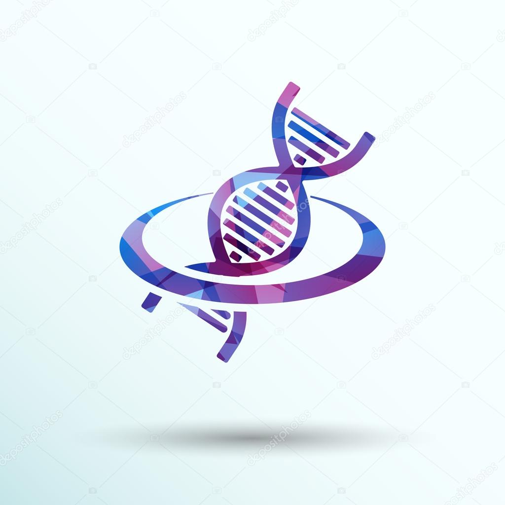 Vector DNA icon life strand symbol curve graphic genetic 