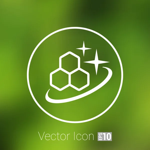 Molekyl ikonen isolerade glansigt illustration blanka atom — Stock vektor
