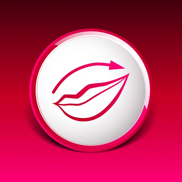 Toepassing van lippenstift met behulp van lip concealer borstel geïsoleerde pictogram — Stockvector