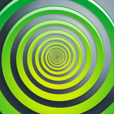 Yeşil spiral ve gri arka plan grafik illüstrasyon