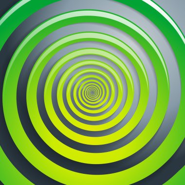 Yeşil spiral ve gri arka plan grafik illüstrasyon
