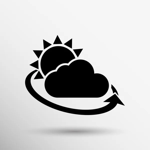 Icône météo pluie gros plan soleil briller isolé humide froid — Image vectorielle