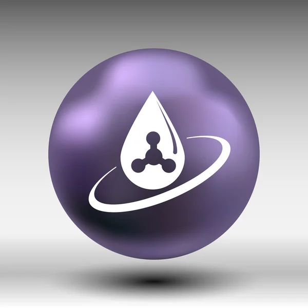 Icone chimiche icona goccia elemento acqua formula simbolo atomo gene. — Vettoriale Stock