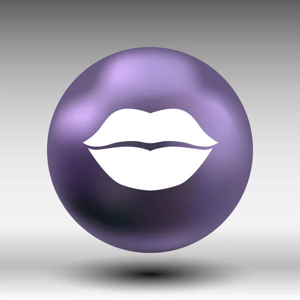 Beijo lábios vetor batom ícone paixão símbolo pessoas feminino — Vetor de Stock
