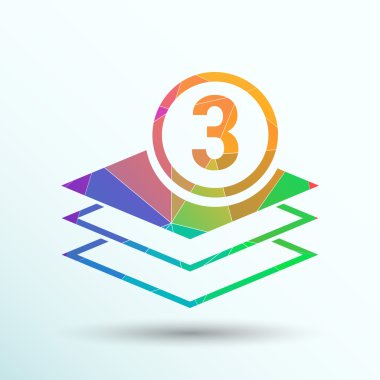 Elegant piramit birden çok katman öğe simgeleri iş