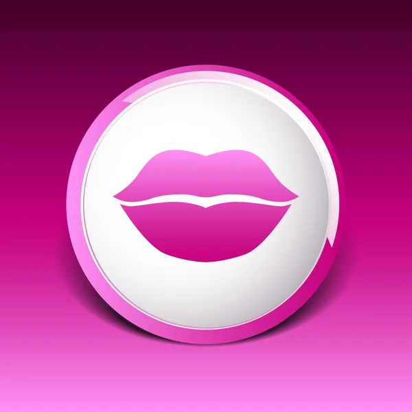 Kiss lips vector lipstick icon passion symbol people female — Stock Vector