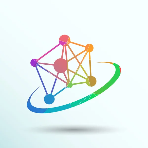 Molecuul pictogram atoomchemie vector symbool element — Stockvector