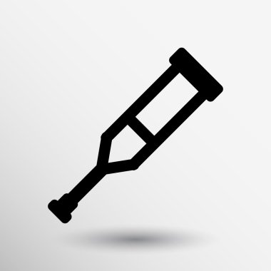 Koltuk değneği veya koltuk değneği simgesi ile düz tasarım öğesi.