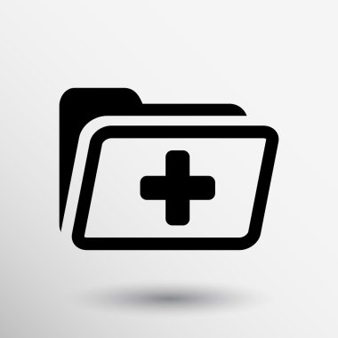 Medical health record folder flat icon for healthcare clipart