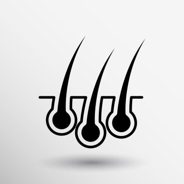 hair icon isolated human removal grow medical bulb  clipart