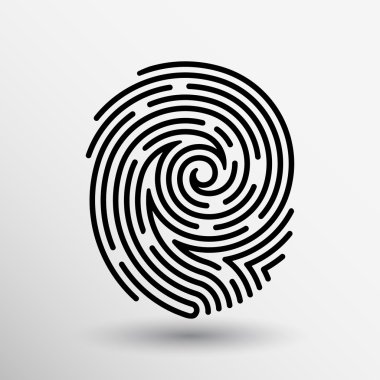 Fingerprint icon finger print vector id theft macro stamp  clipart
