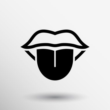 Tongue icon vector isolated human fun anatomical clipart