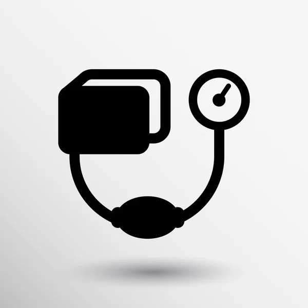 Tonometer platte pictogram. Blood Pressure Checker medische — Stockvector