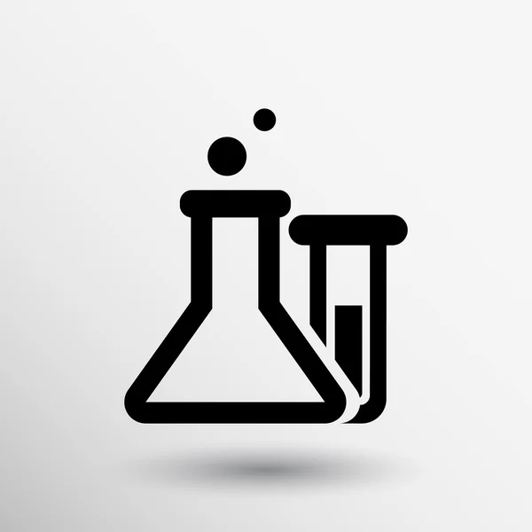 Chemical flask icon laboratory glass beaker lab vector — Stock Vector